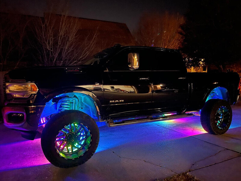 15.5“ / 17.5“ RGB & Color Chasing Quad Row LED Wheel Lights Bluetooth+Remote