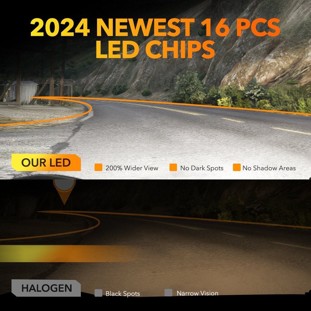 4/8/12X 9005 H8 H11 LED Combo Headlight Kit Bulbs 6500K Cool White High Low Beam