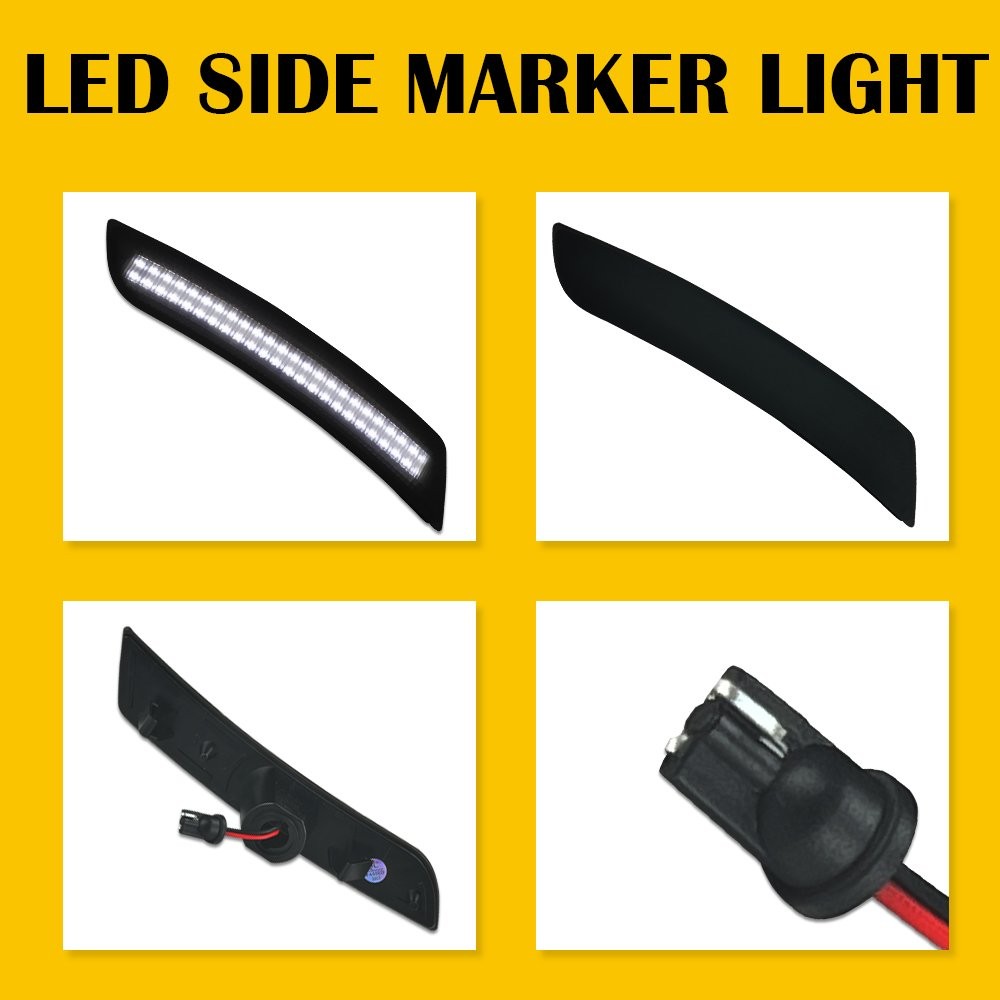 Smoke Full LED Front Fender Signal Lights Side Marker Fit Lancer EVO X Mirage