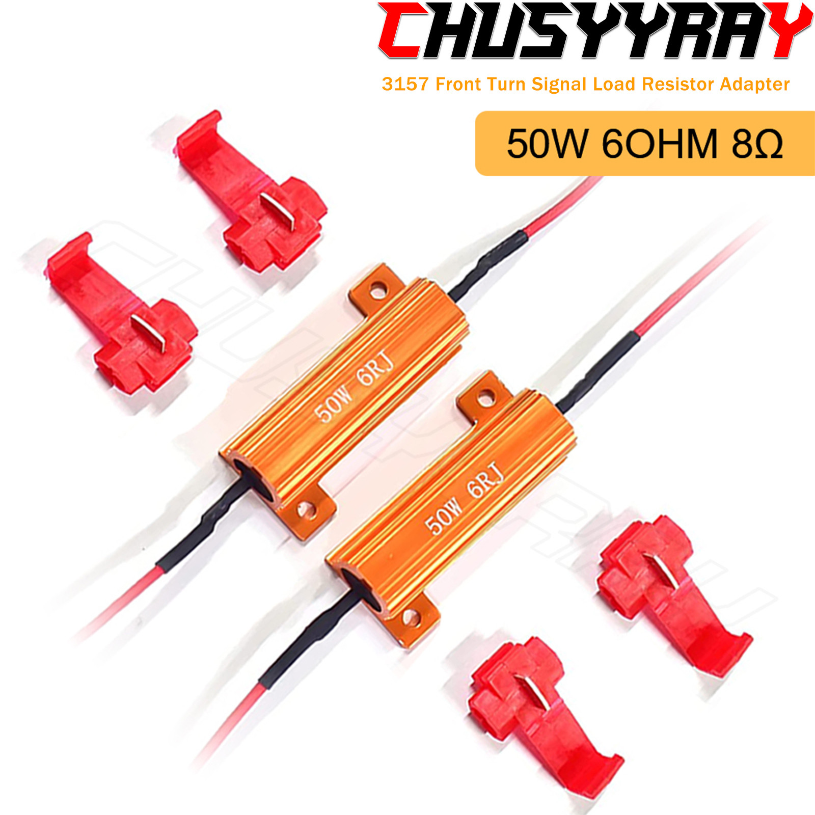 2 x LED Bulb Turn Signal Load Resistor 50W 6OHM Fix Error Fast Flash Blink Sales