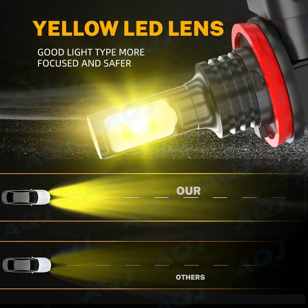 6000K White LED Headlight+3000K Yellow Fog Light Bulbs For Pontiac G5 2007-2010