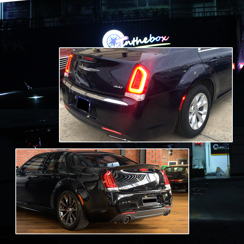 Smoke Lens Bumper Reflector Tail Brake Rear Fog Light For 2015-2022 Chrysler 300