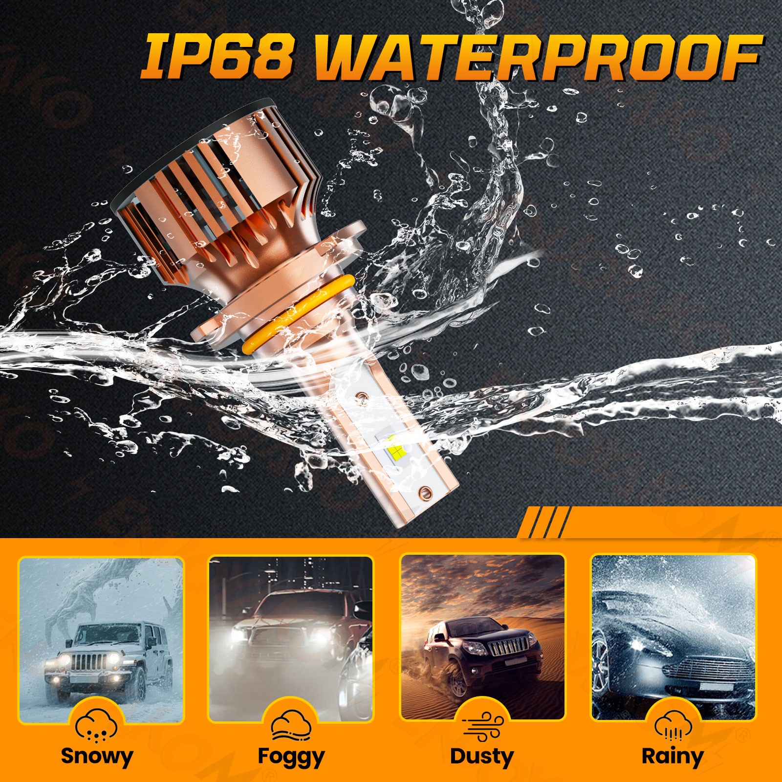 For Dodge Charger 2006-2010 30000LM 2Pcs CSP LED Headlight Low Beam Bulbs Kit