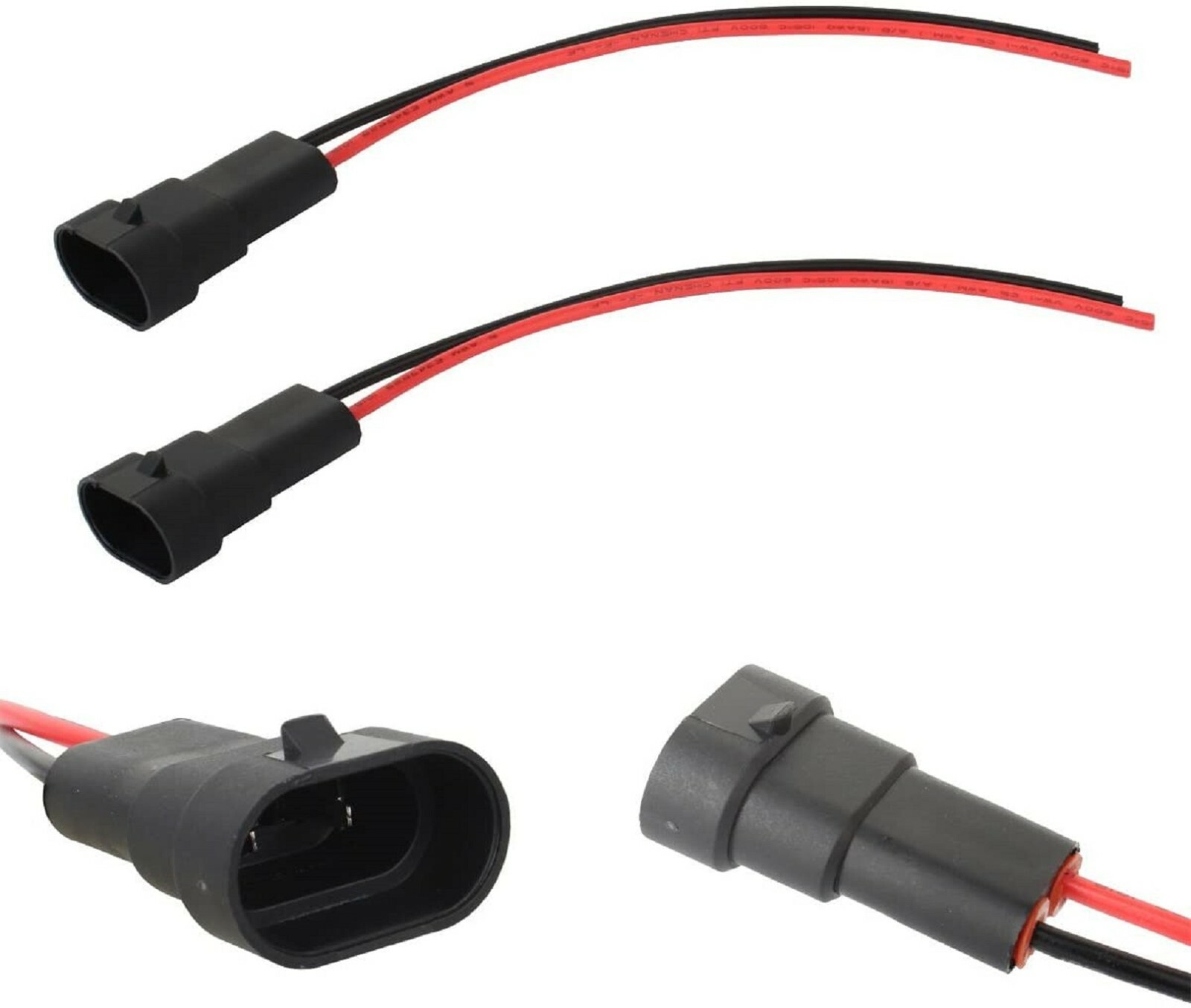 Wire Pigtail Male H10 9145 Two Harness Fog Light Socket Plug Connector Replace