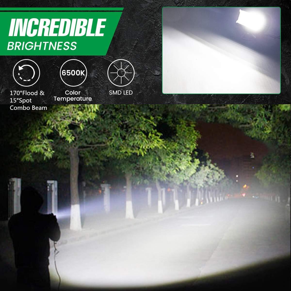 Tri Row 52 INCH +22 INCH LED Lights Bar +4x 18W Pods For Jeep Wrangler JK TJ YJ