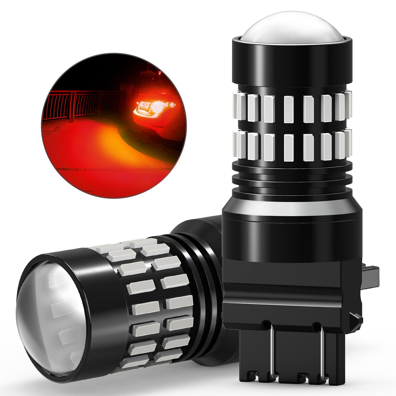 2-20 AUXITO 3157 Red Lamp LED Bulb Error Free Brake Tail Light 4014SMD Chips 12V