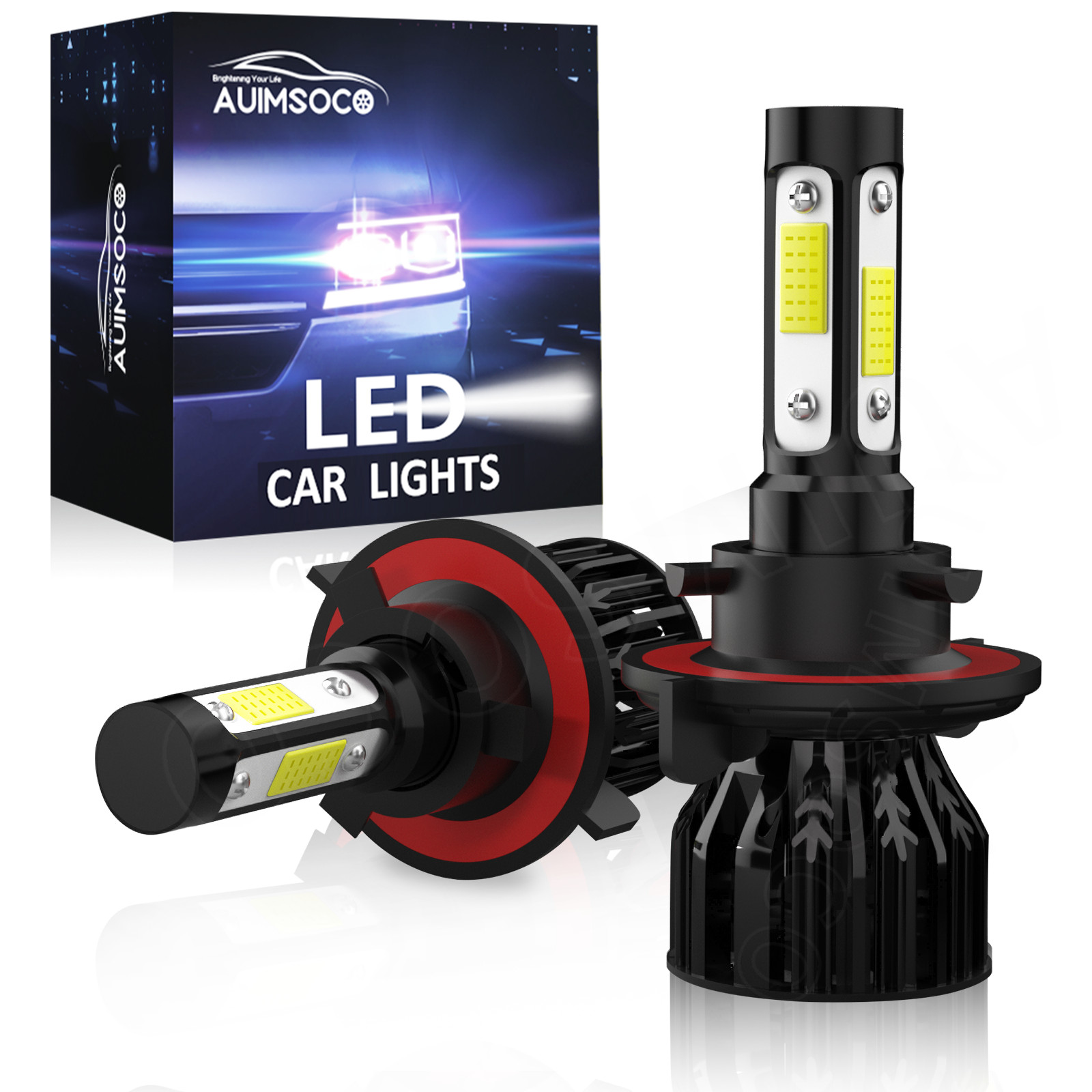 H13 9145 Combo LED Headlight Bulbs Kit High/Low Beam Super Bright 10000K White