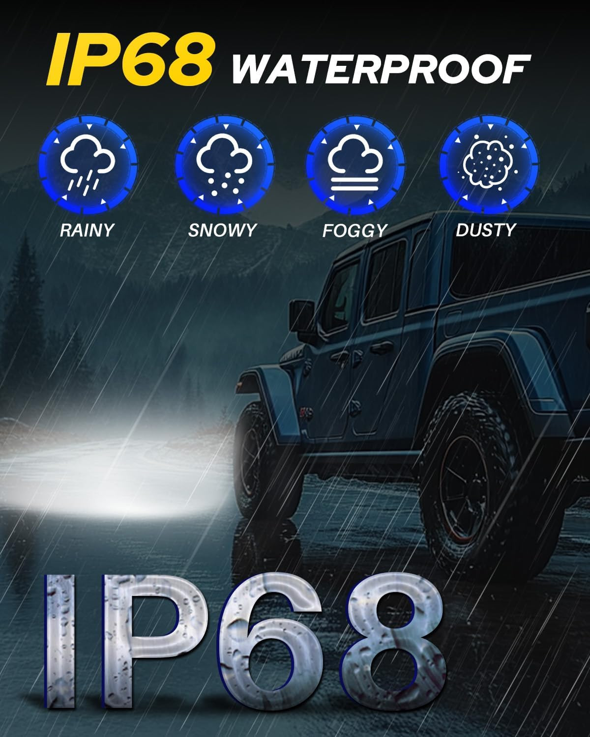 H11/9005/H9/HB3 Bulbs 4-Pack 70,000LM Super Bright H11 9005 Fog Light Bulbs