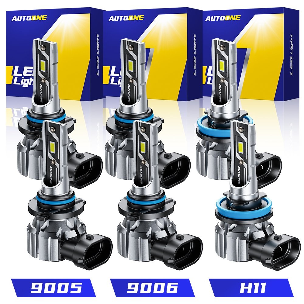 6PCS CANBUS 9005 9006 H11 LED Headlight Fog Lamp Bulb Kit 120000LM High/Low Beam