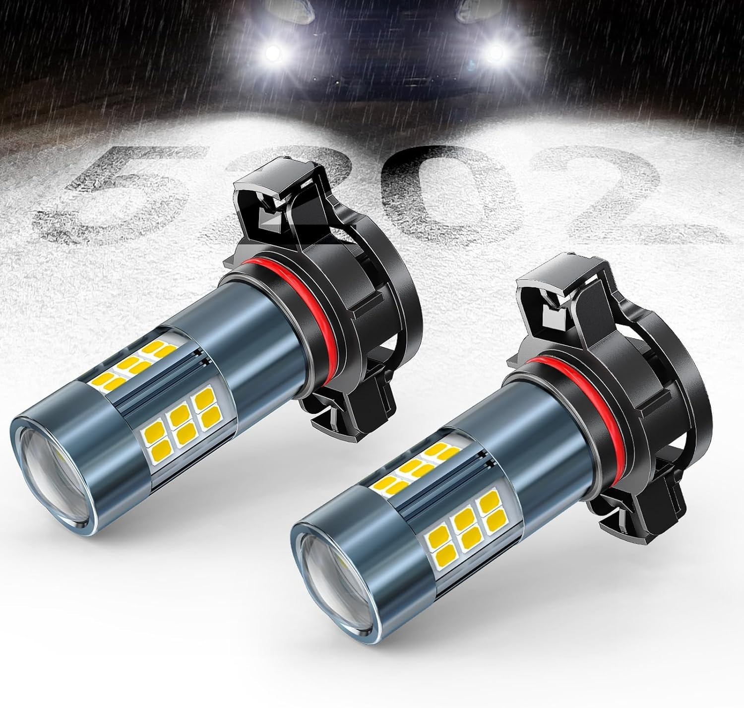 Enhanced 5202 Fog Lights with 360-Degree Illumination – Easy Install, Pack of 2