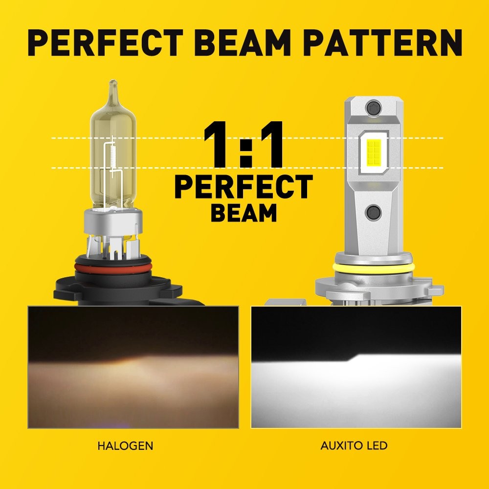 AUXITO H11/H9/H8 Low Beam 9005/HB3 High Beam LED Headlight Bulbs 6500K 6000LM