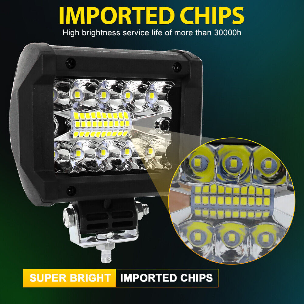 10X 4 Inch LED Work Cube Light Bar Pods fog Lamps for Pickup SUV UTV 4WD offroad