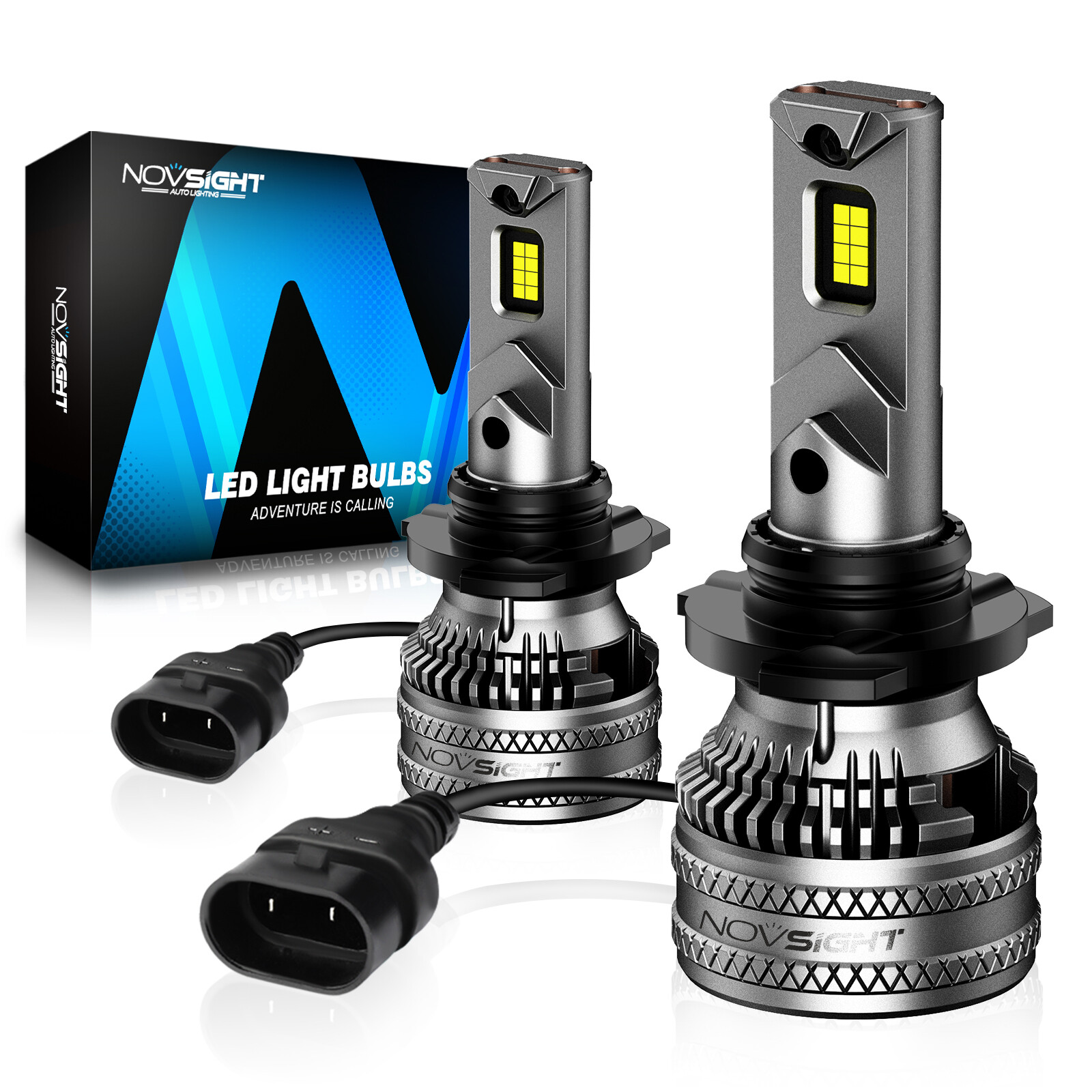 NOVSIGHT 9005 LED Headlight Bulbs High Low Beam Bright Lamp 6500K 40000LM 200W