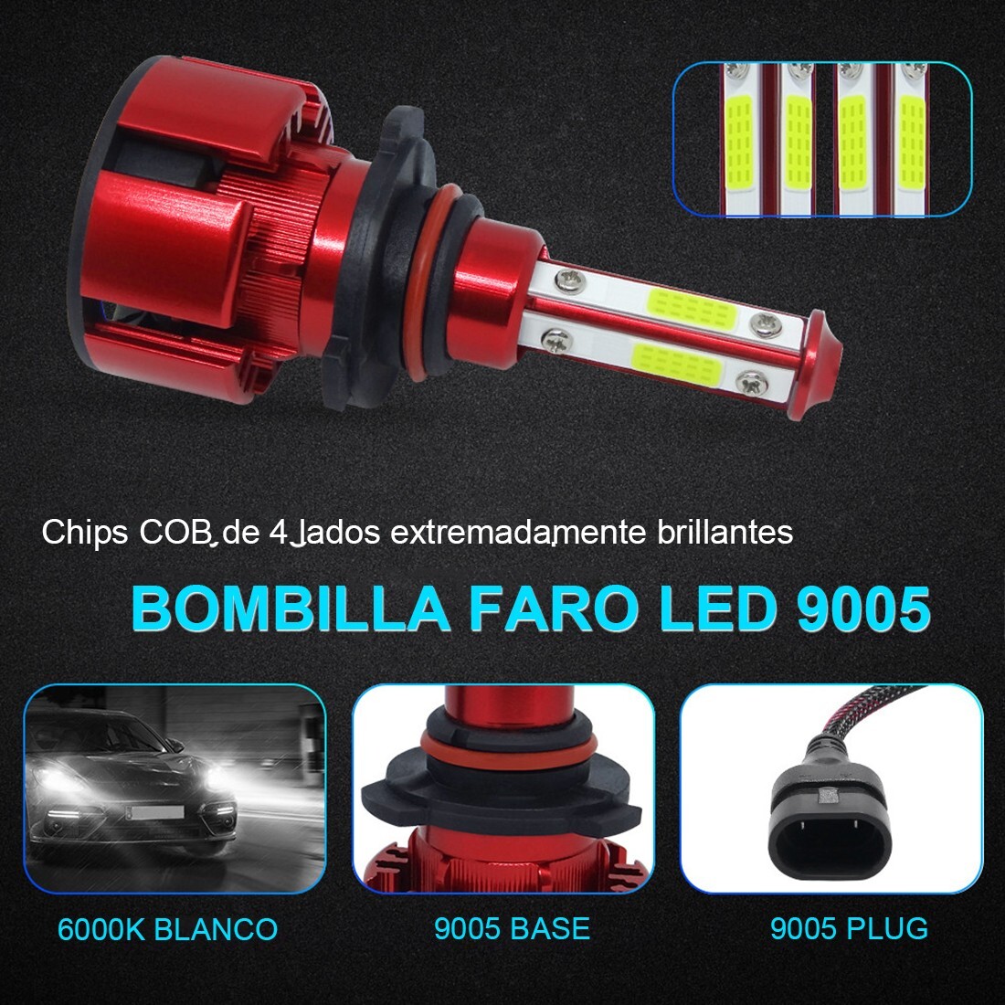 For Chevy Silverado 1500 2500 HD 2003-2005 2006 LED Headlights Bulb Kit 4pcs