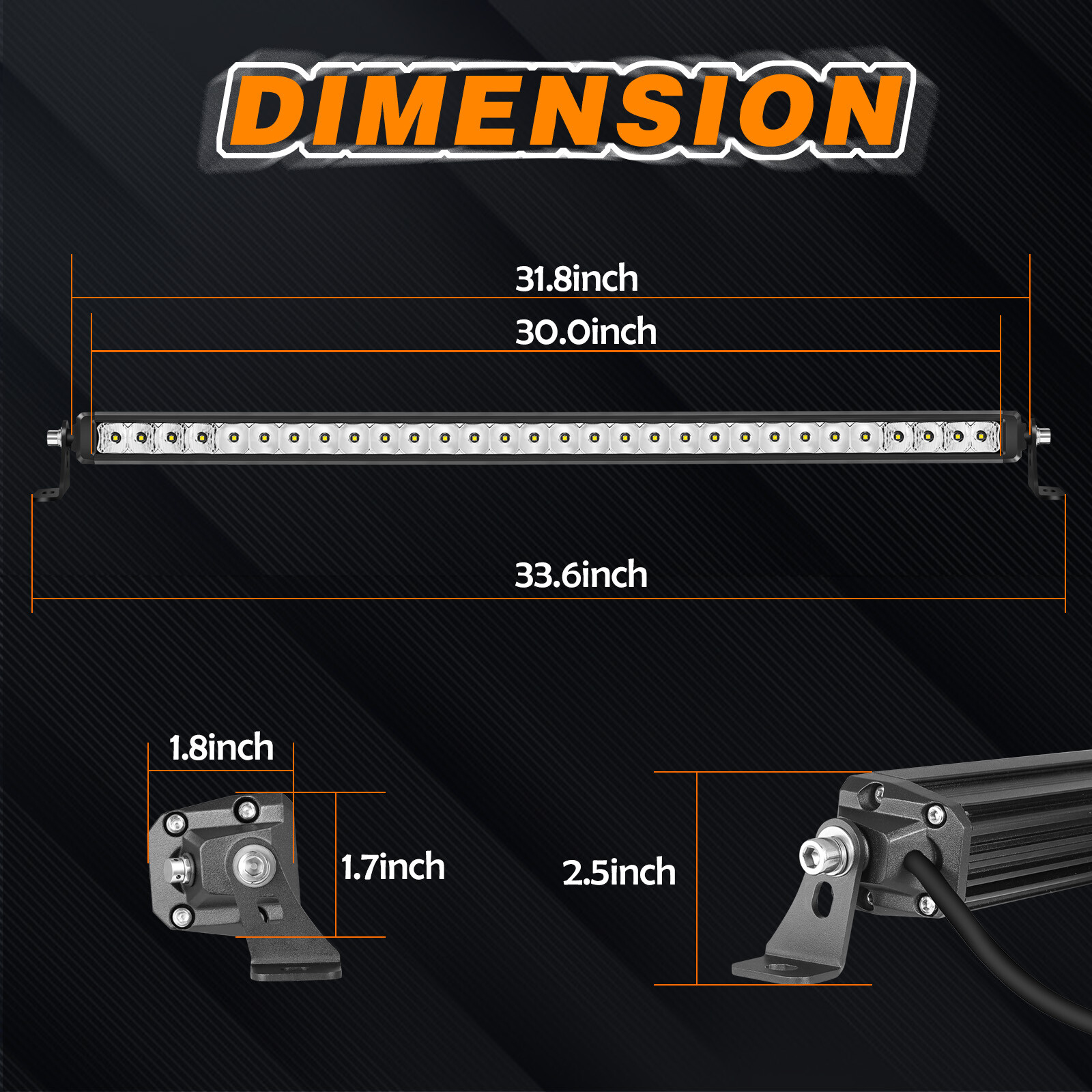 For Ford F250 F-350 Super Duty 30″ Single Row LED Light Bar Slim Combo Offroad