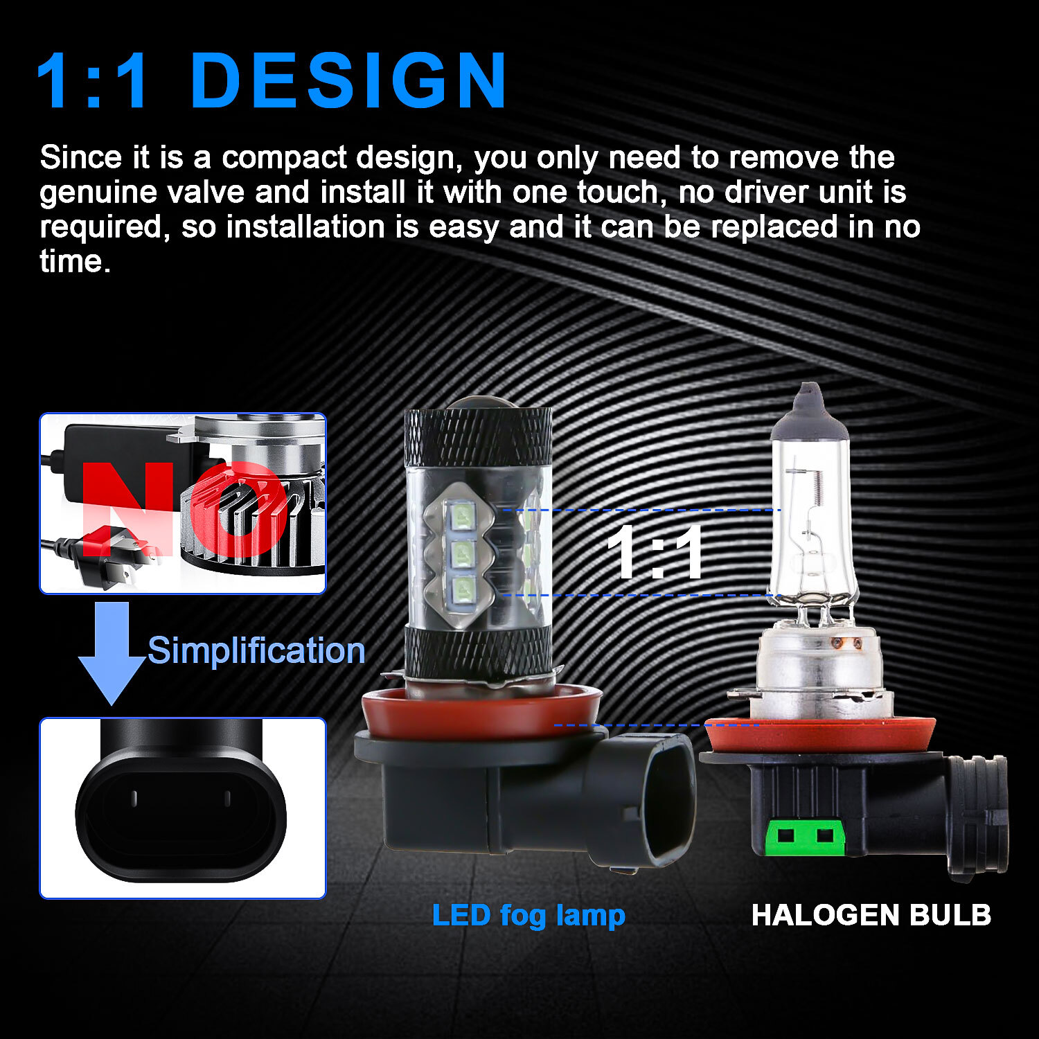 6x H7+H7+H11 Combo LED Headlight Bulbs Kit High Low Beam Fog Light 8000K Blue