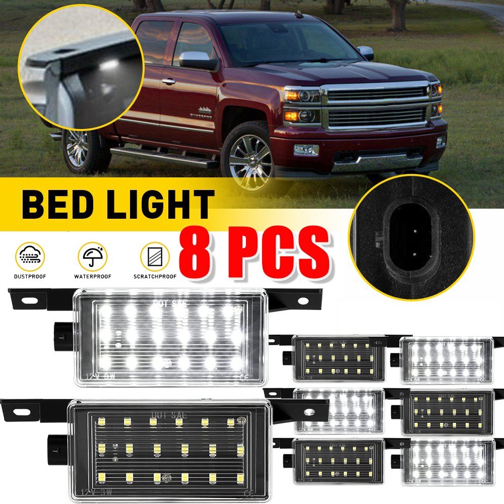 2-20X LED Bed Lights Cargo for 2014-2019 Chevy GMC Silverado Sierra Easy Install