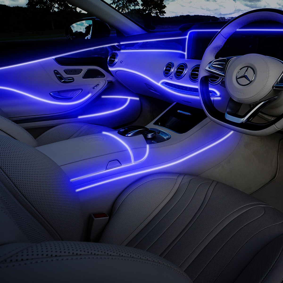 RGB LED Car Fiber Optic Interior Lamp Decor Ambient Light Strips App Control New