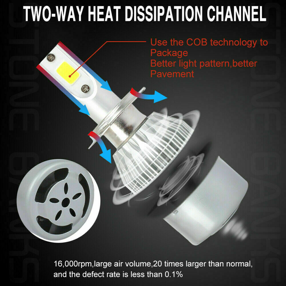 9005+9006 Combo LED Headlight Kit High Low Beam Kit HB3 HB4 6000K 720W 4 Bulbs