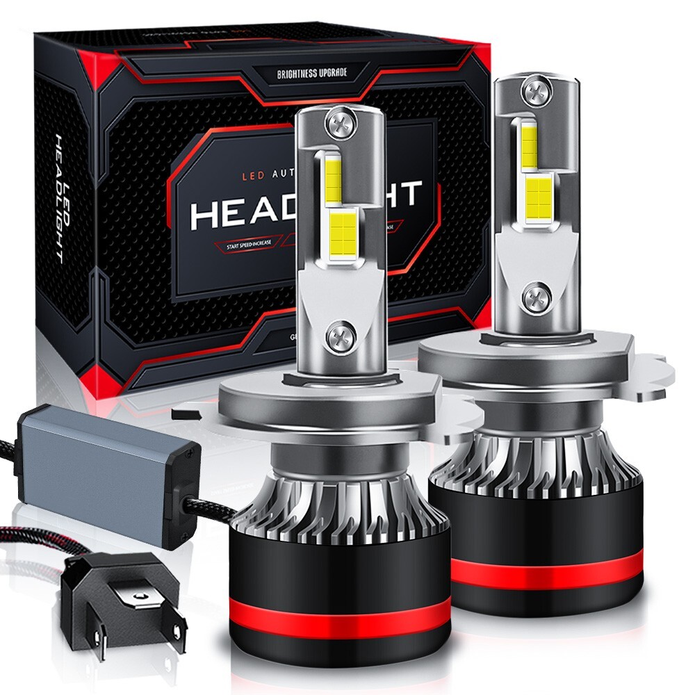 2PCS CSP LED Headlight H4 9003 High/Low Beam 6000K Bulbs Error Free 350W 25000LM