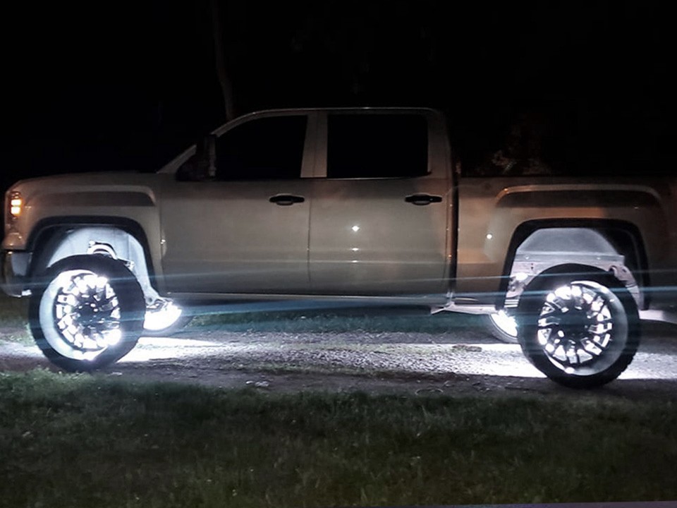 15.5“ ~ 17.5“ White Single/Dual/Triple/Quad Row LED Wheel Rim Lights For Truck