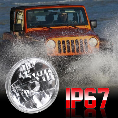 Pair Fit Chevrolet Nova 1969-1979 7“Round LED Headlight Hi-Lo Lamp DOT Approved