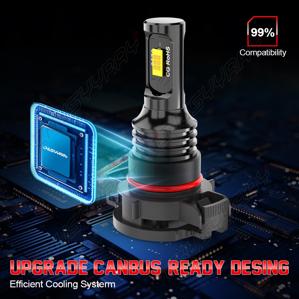 CHUSYYRAY CANBUS H16 5202 LED Fog Light Bulb 6000K White Extremely Bright 4000lm