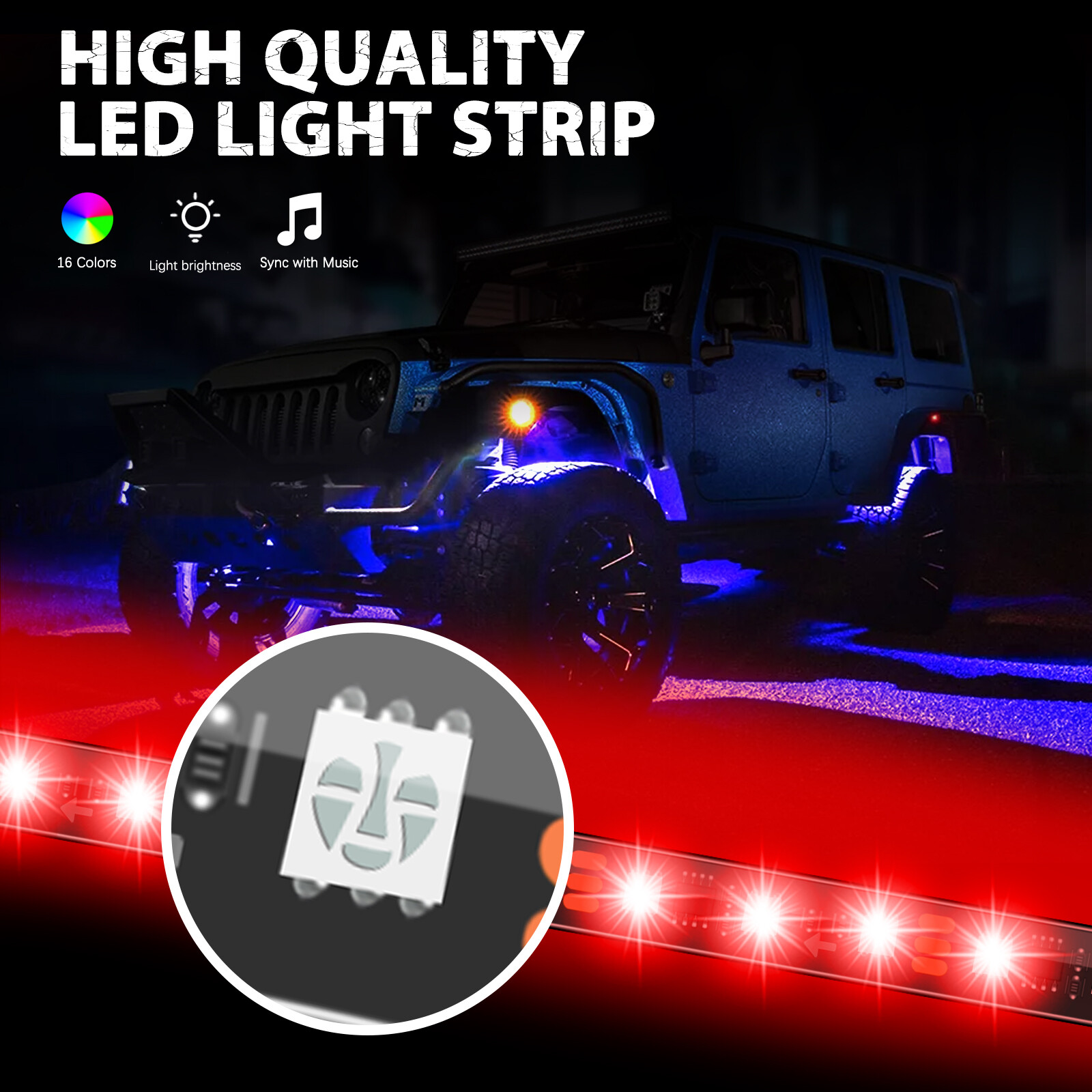 Car Underglow Strip Flowing LED RGB Neon Colorful Light For LEXUS IS250 IS300