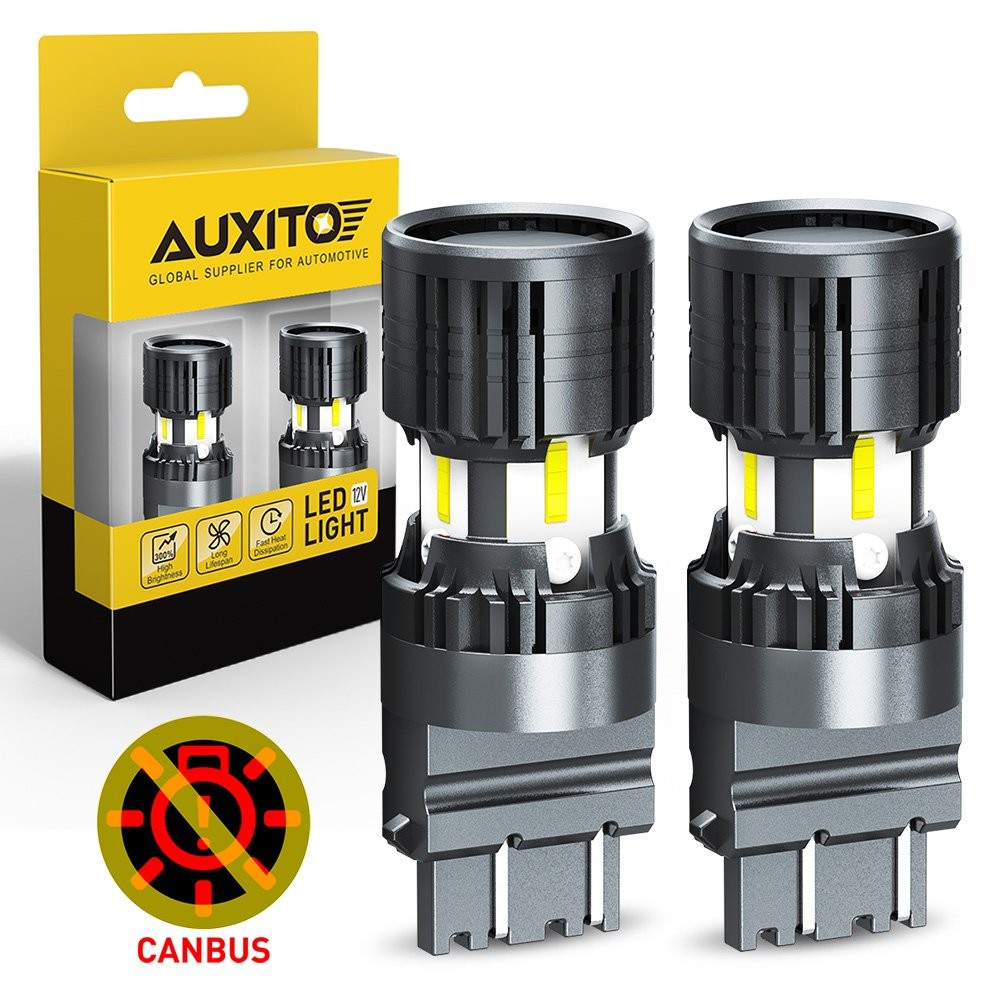 2Pcs 3157 3156 4157 LED Bulbs White with Built-in Resistor Turn Signal Light EC