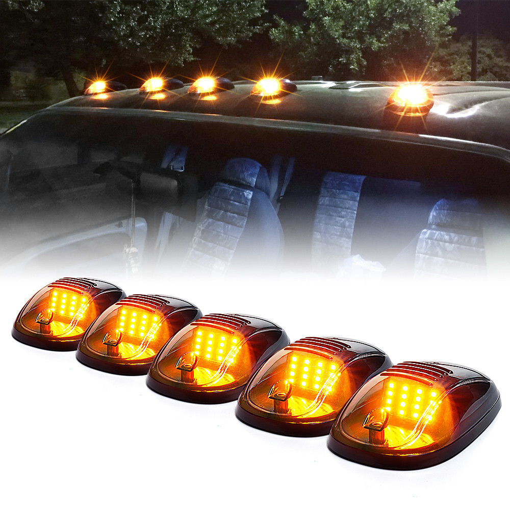 DOT Smoke Cab Roof Marker Lights Amber LED for 2003-18 Dodge Ram 2500 3500 1500