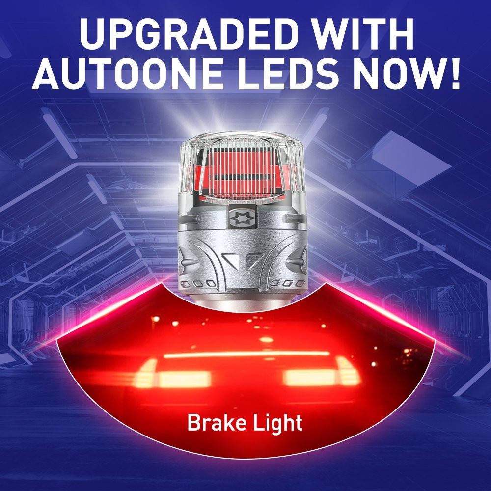 2-20 Red 1156 LED Brake Stop Tail Signal Brake Light Bulb Silver-Body BRS Bright