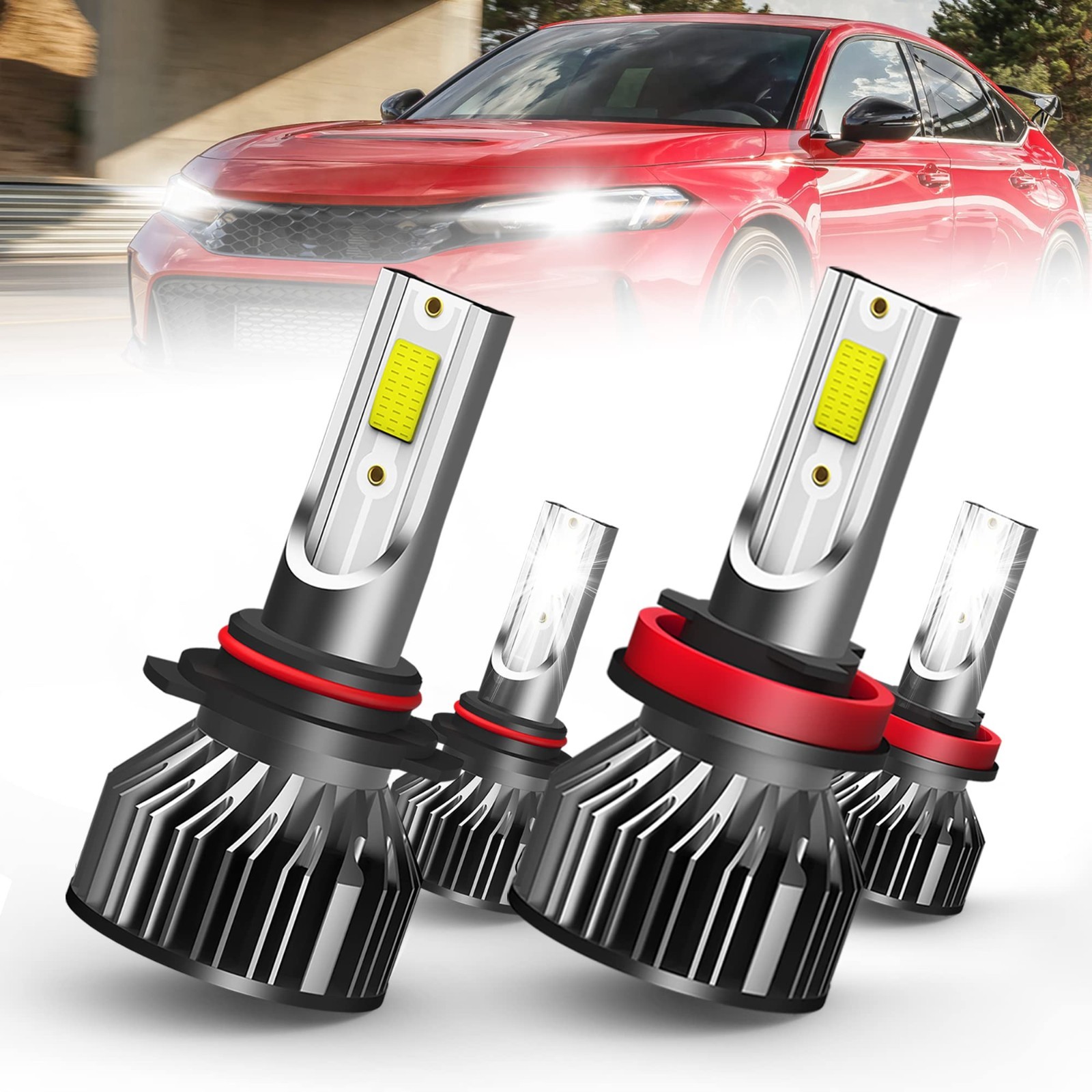 9005/HB3 + H8/H9/H11 LED Headlight Bulbs Combo for Honda Civic 2016-2020, 20000L