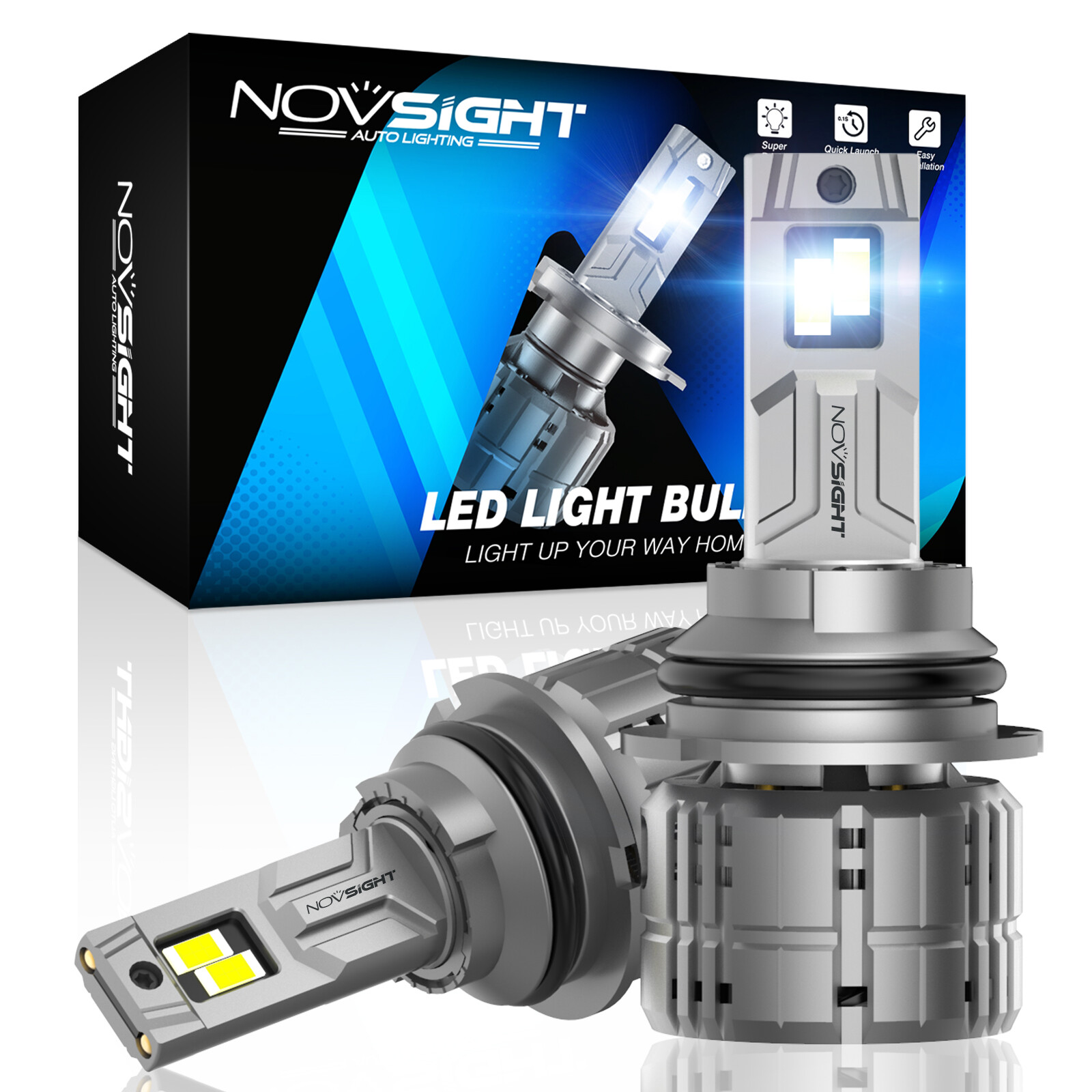 NOVSIGHT 9005 9006 LED Headlight Bulbs High Low Beam Bright White 200W 40000LM