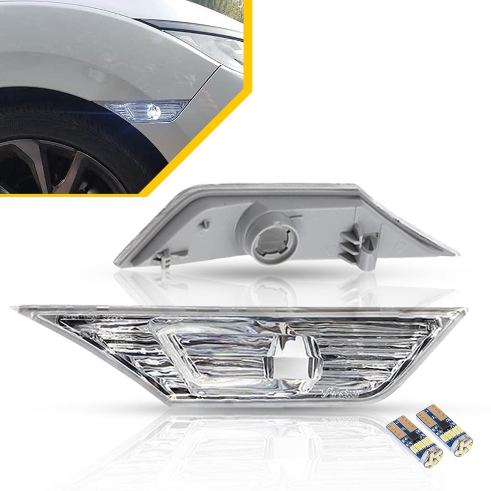 NEW Front Fender Side Marker Light Lamp Lens Set RH LH for 2016-2021 HONDA CIVIC