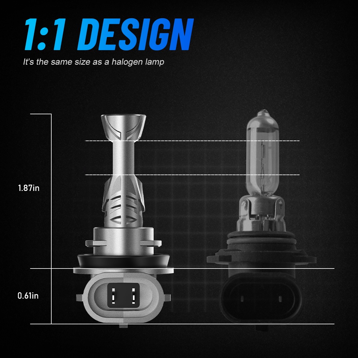 Novsight Combo 9005+H11 LED Headlight Super Bright Bulbs Kit White High/Low Beam