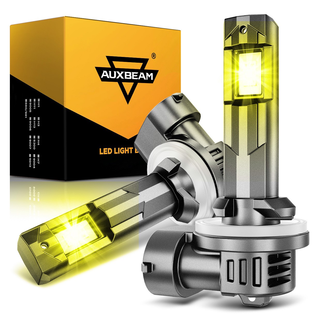AUXBEAM 881 LED Fog Light Driving Bulbs 862 886 889 894 896 898 Yellow 3000K 2x