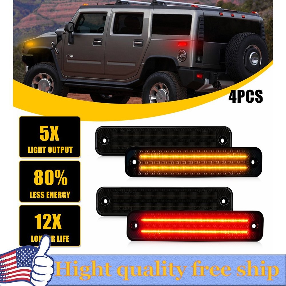 Side Marker Light Reflectors Set for 97-01 Jeep Cherokee Left Right amber 2/4/6