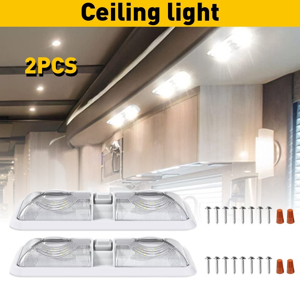 2 12V Pack Led Ceiling RV Dome Light Lighting Interior RV for Trailer Camper