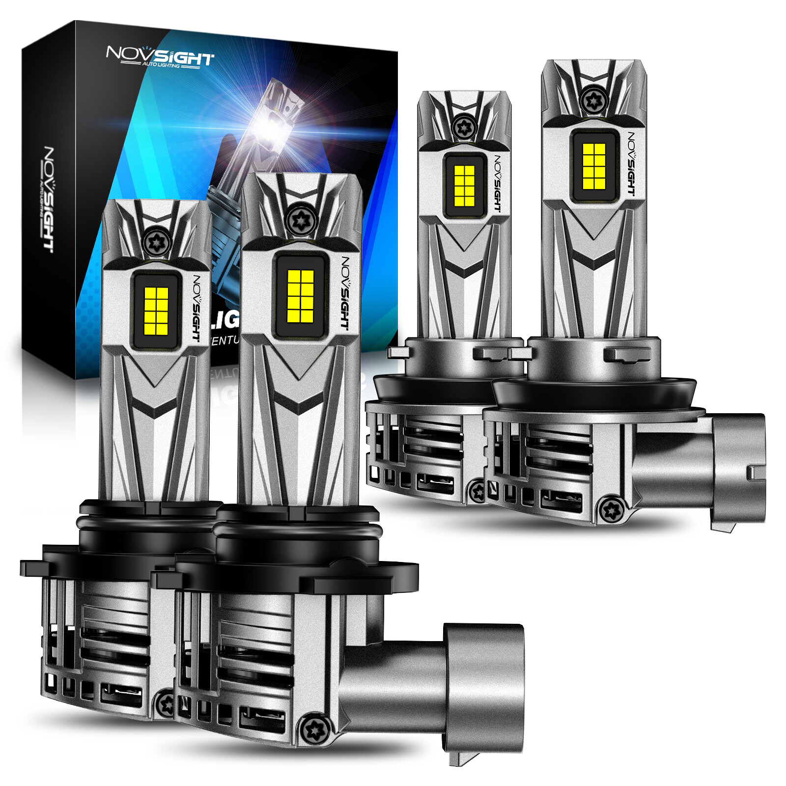 NOVSIGHT 9005 HB3 H11 LED Headlight Bulb Conversion Kit Hi/Low Beam Super Bright