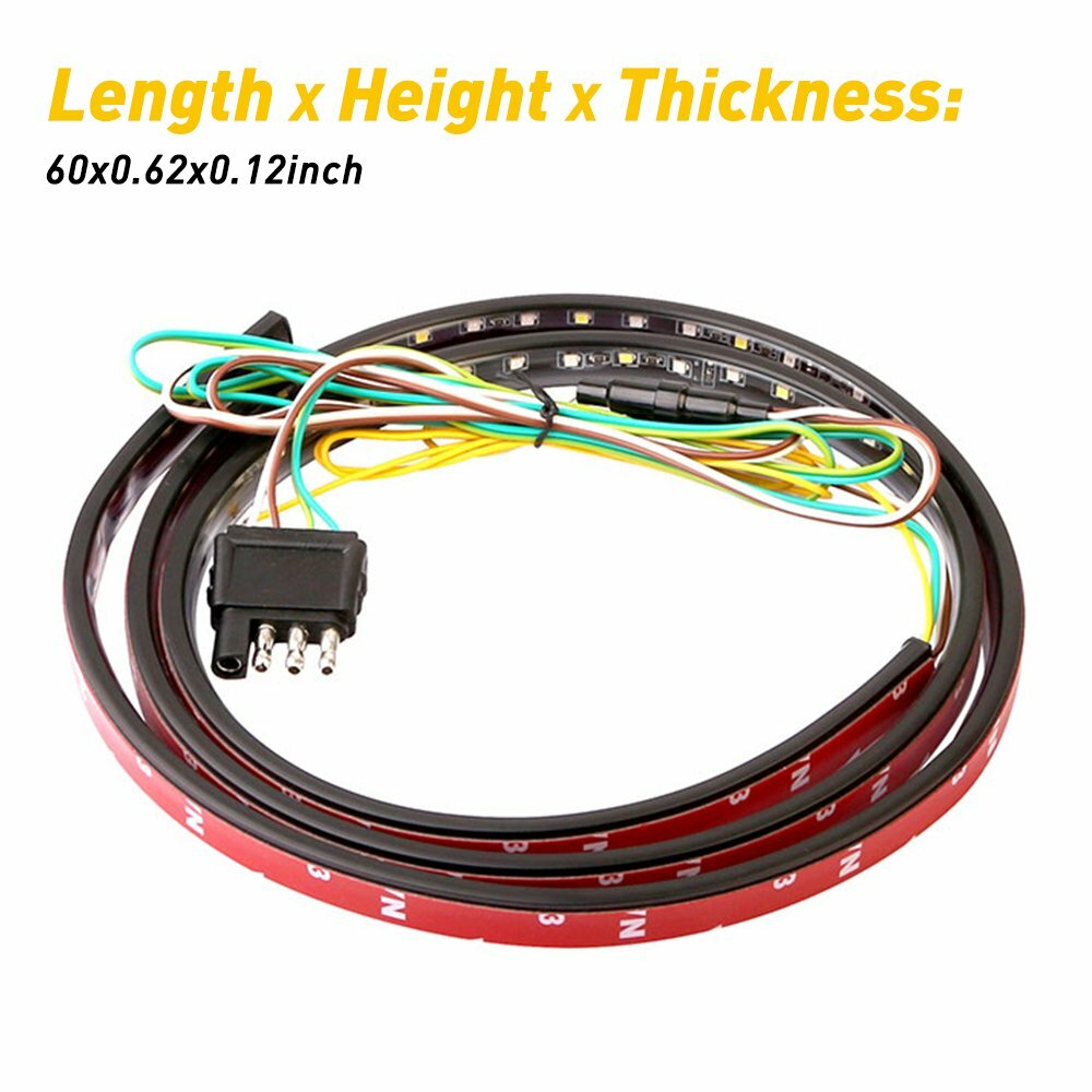 60″ 3 Row 432 LED Strip Tailgate Light Bar Truck Reverse Brake Rear Tail Light