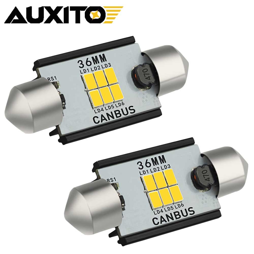 Clear White 36MM 6411 LED Interior Bulbs for Dome Map Trunk License Plate Light