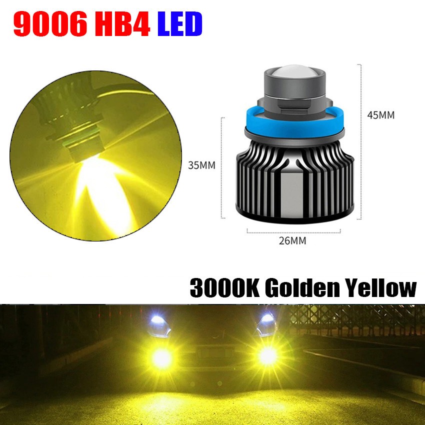 2X 9006 LED Projector Laser Headlights Bulb White/Blue/Yellow/Green Fog Lights