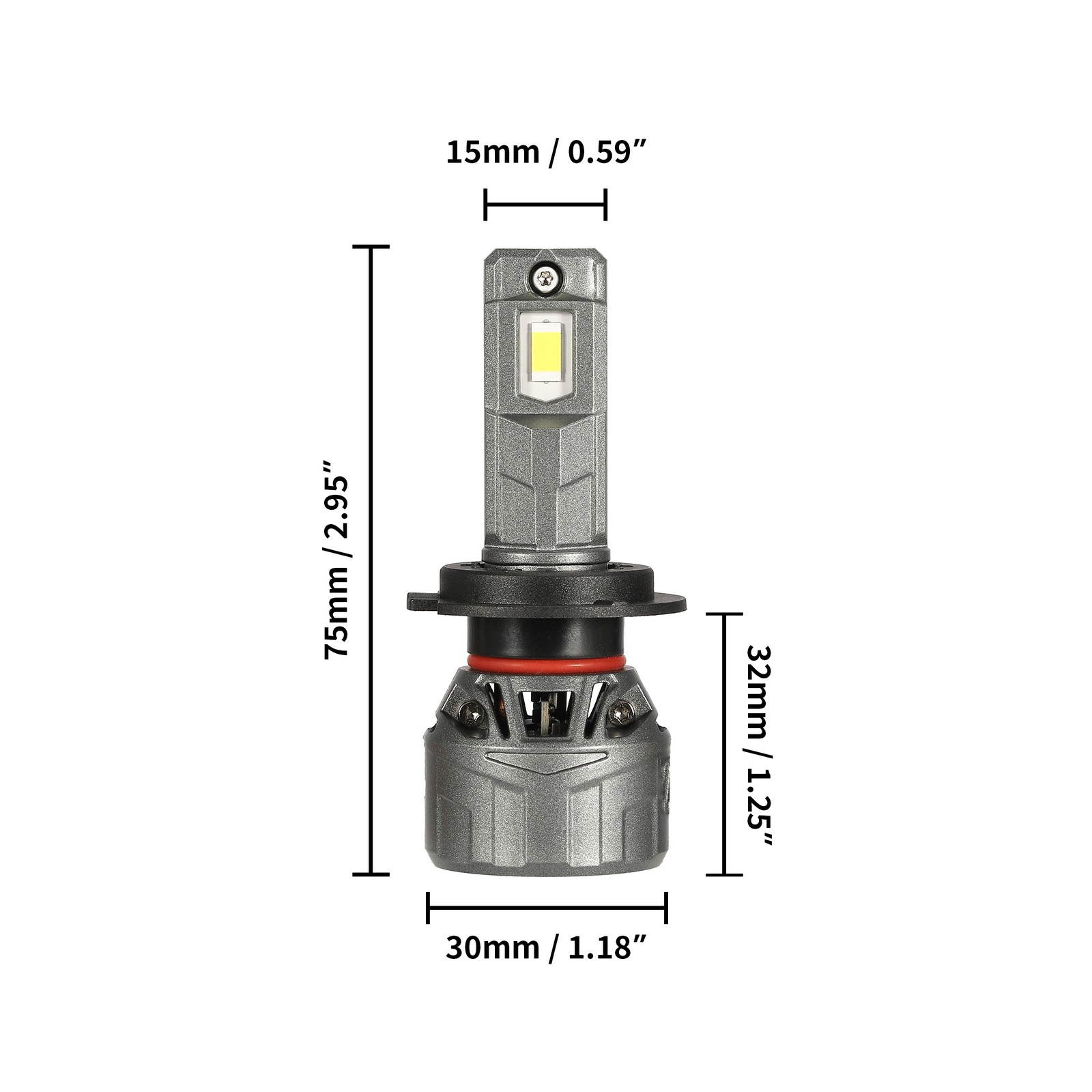 2x AUXBEAM H7 LED Headlight Bulbs High Beam 6500K Cool White Super Bright CANBUS