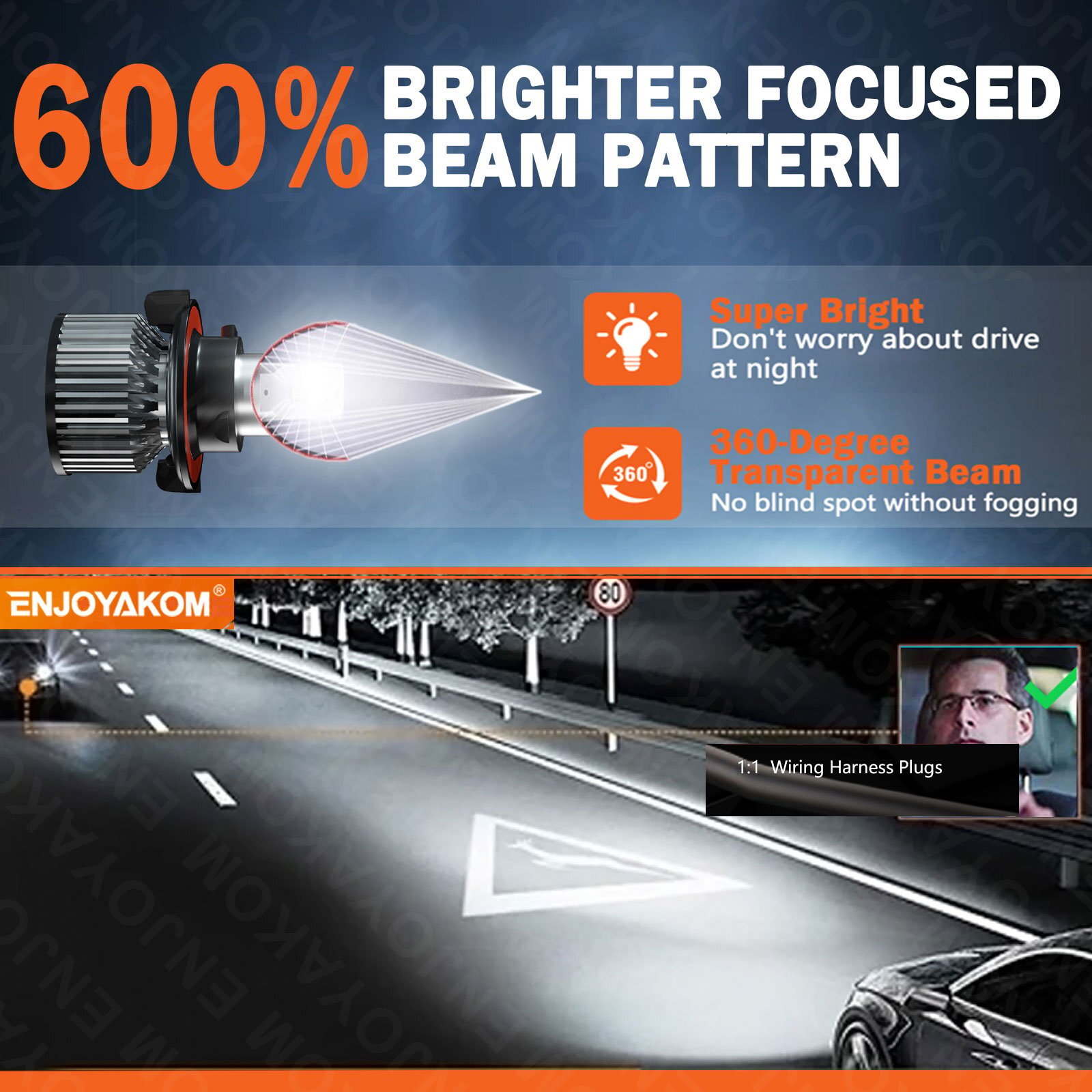 For Ford F 150 2004-2014 10000k LED Headlight Hi/Lo + Fog Light Bulbs Combo 4x
