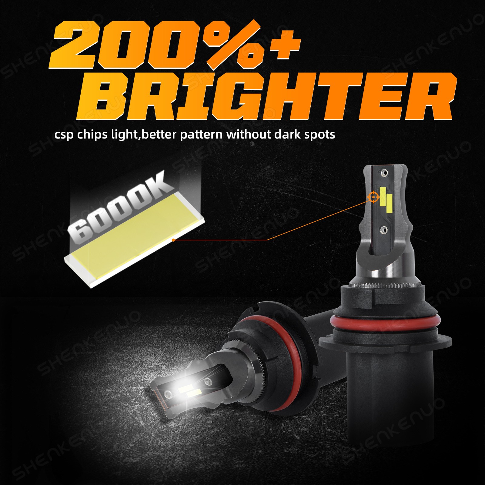 9007 LED Headlight Bulbs Conversion Kit High Low Beam 6000K Super White