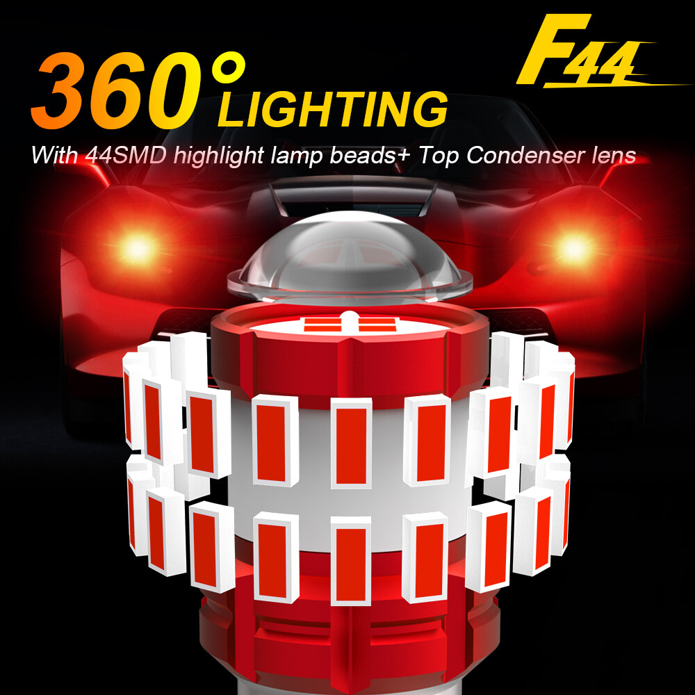 2x 7443 7440 LED Bulbs Flash Strobe Red Brake Light Bulb for Honda Civic Coupe
