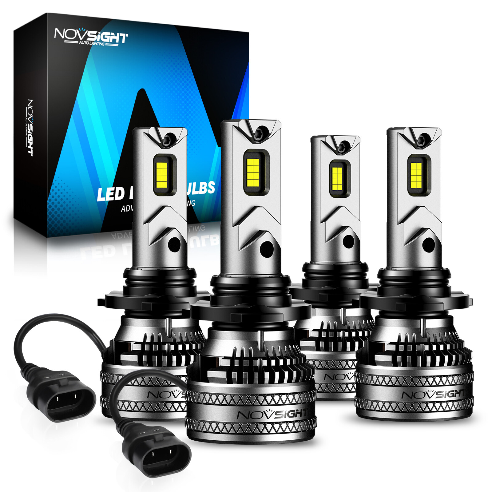 NOVSIGHT 9005 9006 HB3 HB4 LED Headlight Bulbs High Low Beam 6500K 80000LM 200W