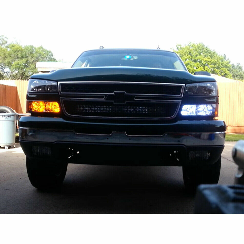 2pcs 3157 LED Amber White Switchback Turn Signal Light Bulbs For Chevy Silverado