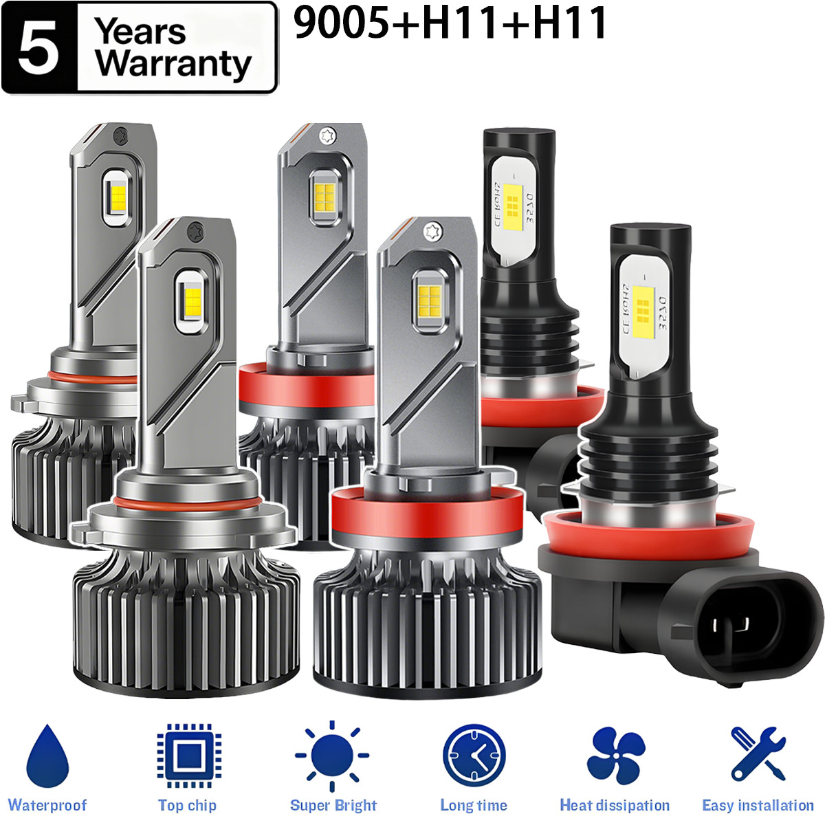 6x LED Headlight Bulbs Hi/Lo Beam Fog Light 20000Lm For Toyota Avalon 2008-2012