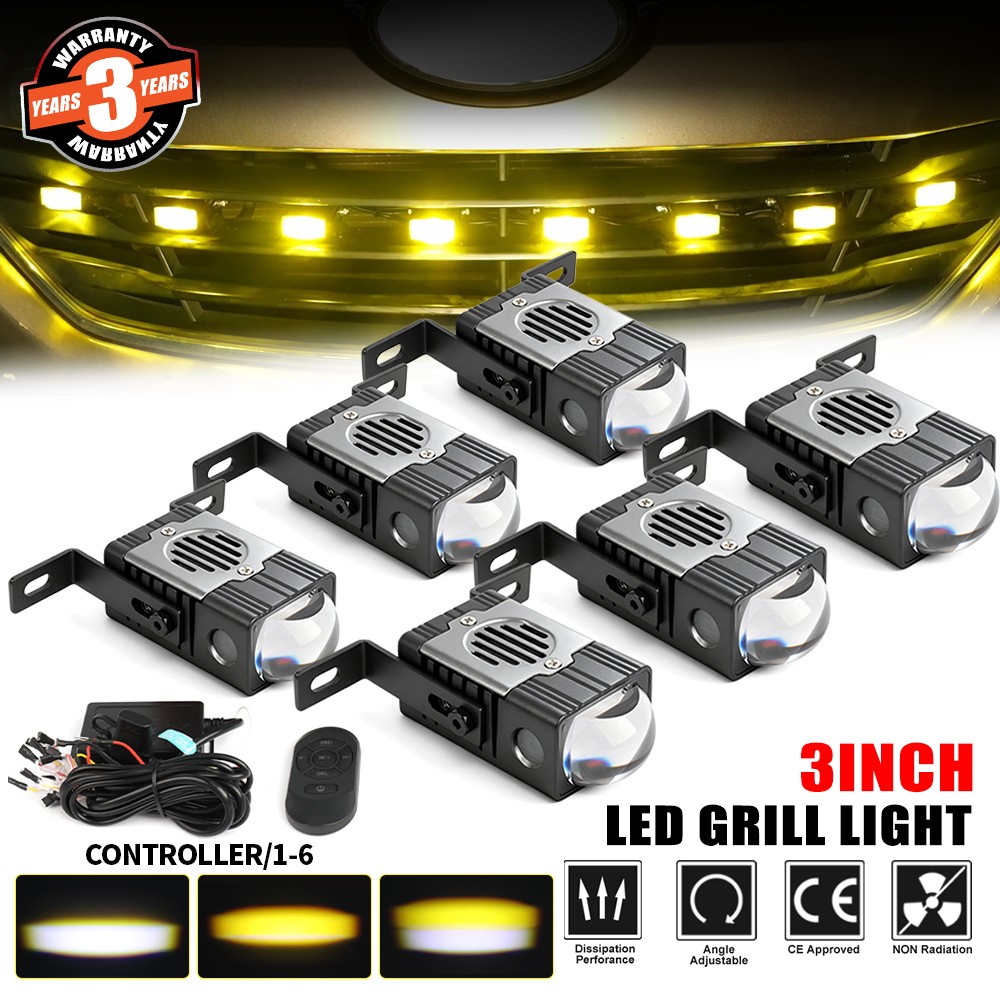 6X 3“ 300W LED Grill Light Pod Car Front Headlight For Ford Pickup Projector